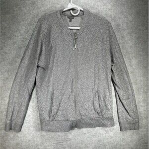T by Talbots Zip Front Fleece Sweatshirt Size XL Gray Sweater